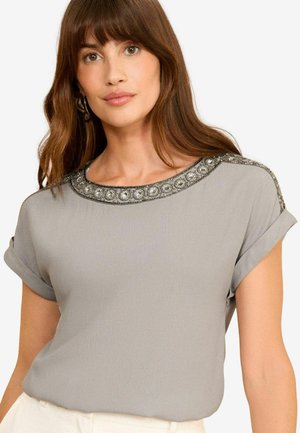 Love & Roses ROLL SLEEVE - REGULAR FIT - Blůza - grey embellished