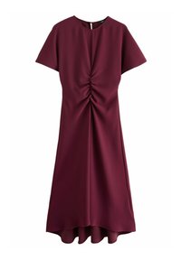Next SHORT SLEEVE RUCHED-REGULAR FIT - Robe de jour - burgundy