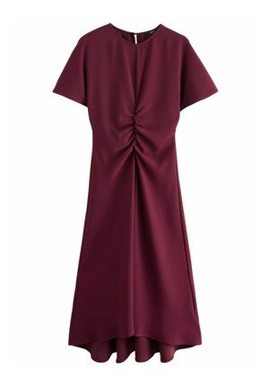 Next SHORT SLEEVE RUCHED-REGULAR FIT - Denní šaty - burgundy