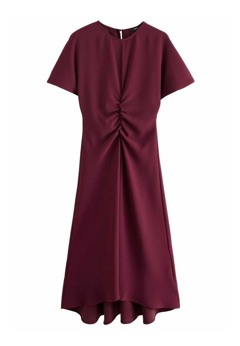 Next SHORT SLEEVE RUCHED-REGULAR FIT - Robe de jour - burgundy