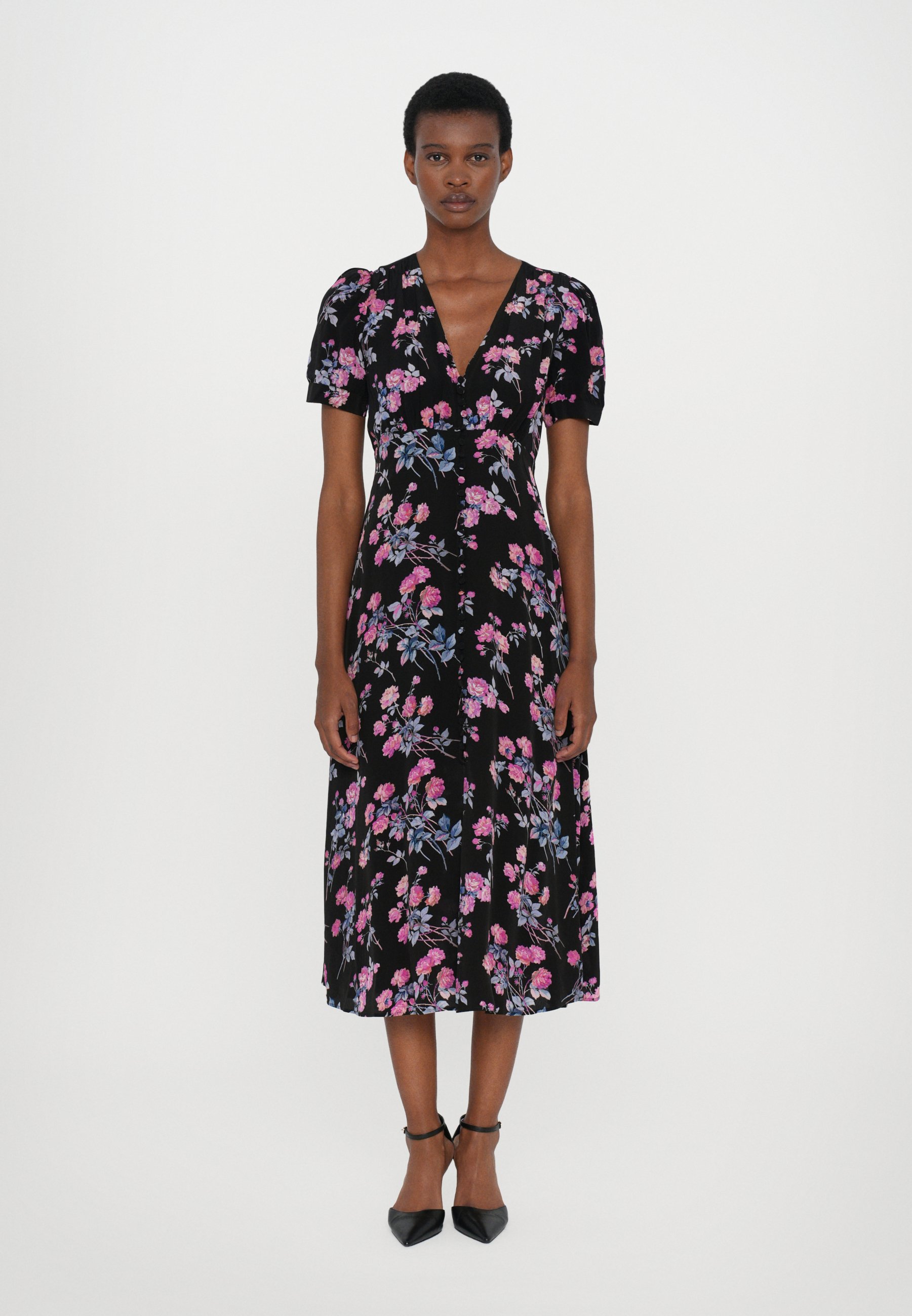 The Kooples DRESS - Day dress - black/pink/black - Zalando.co.uk