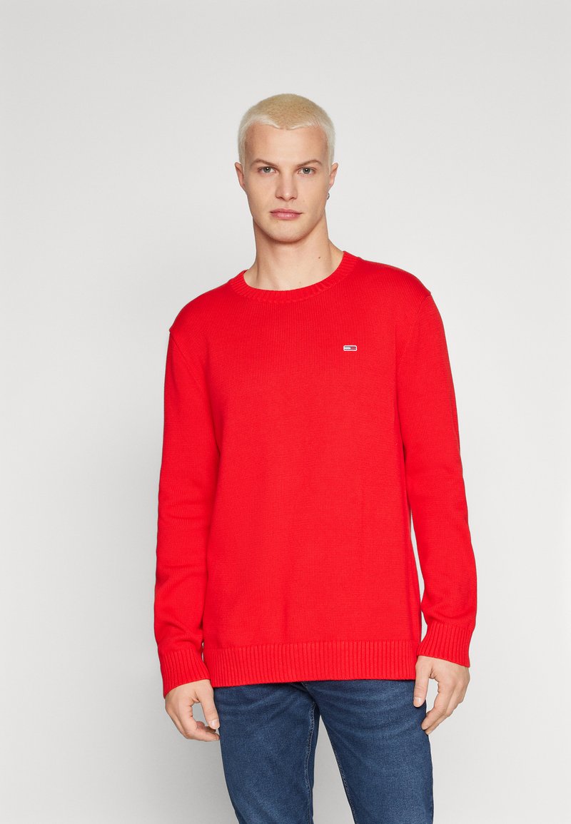 Tommy Jeans Strikkegenser - deep crimson