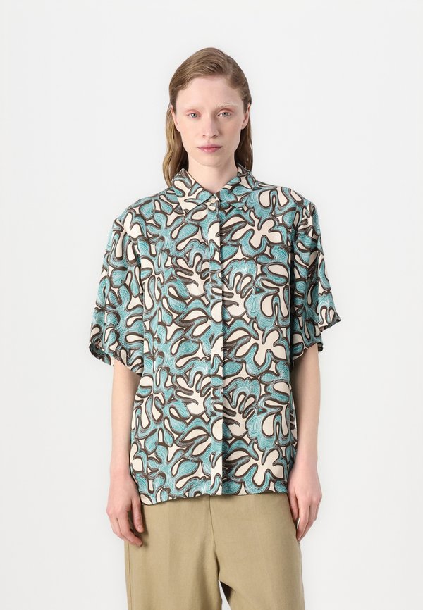GIA SHORT SLEEVE SHIRT - Button-down blouse - ocean corals