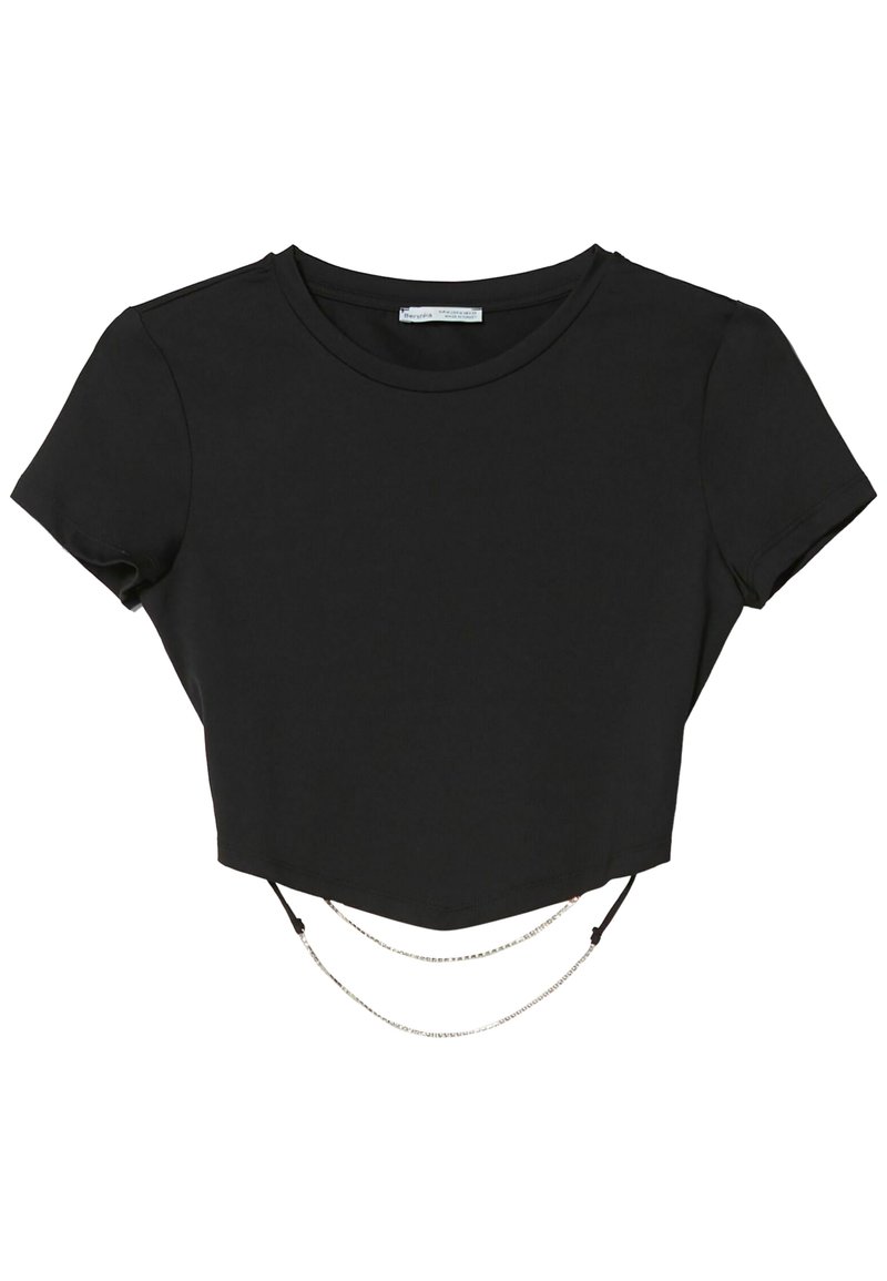 Damen T-Shirts | Bershka WITH BACK RHINESTONE DETAIL T-Shirt print black/schwarz - YI02052 Damen T-Shirts | Bershka WITH BACK RHINESTONE DETAIL T-Shirt print black/schwarz - YI02052