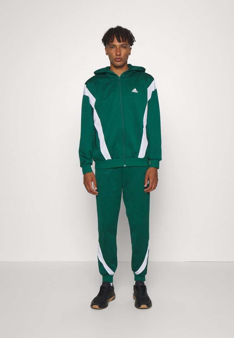 adidas Sportswear HOODED Tracksuit collegiate green/green Zalando.de