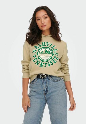 PRINT - Hoodie - beige