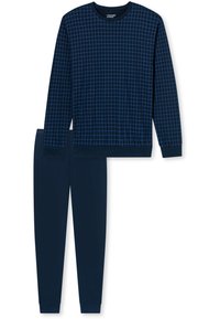 SCHLAFANZUG LANG MIT BÜNDCHEN RUNDHALS - Nattøj sæt - dunkelblau