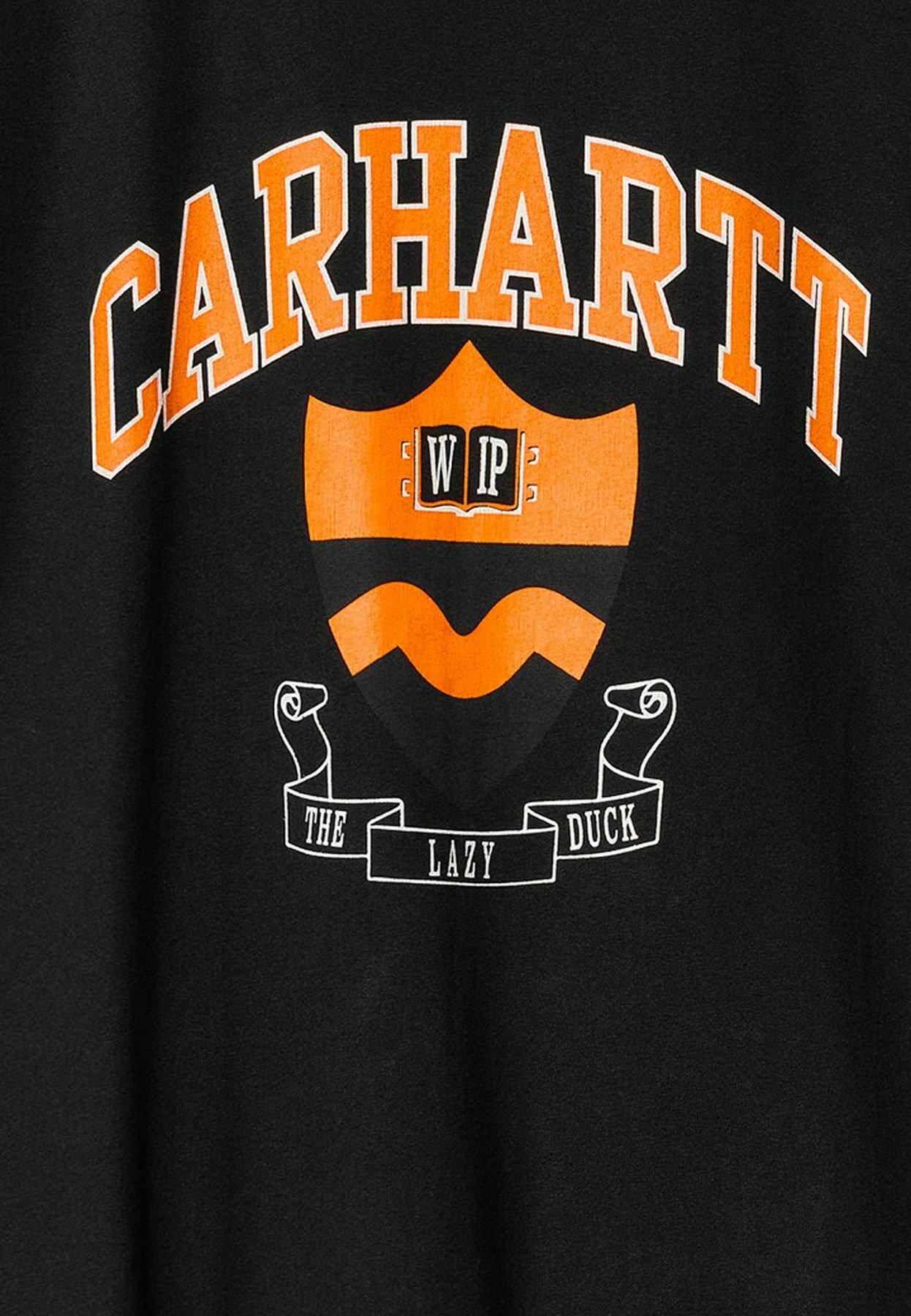 Tシャツ・カットソー Carhartt Wip S S Lazy Duck Academy T-Shirt Black Carhartt WIP LAZY DUCK ACADEMY - T-shirt z nadrukiem/czarny