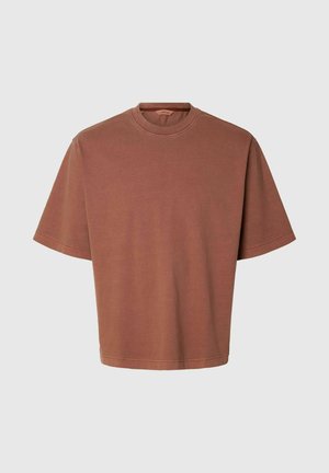 Selected, T-shirt basic - cherry mahogany