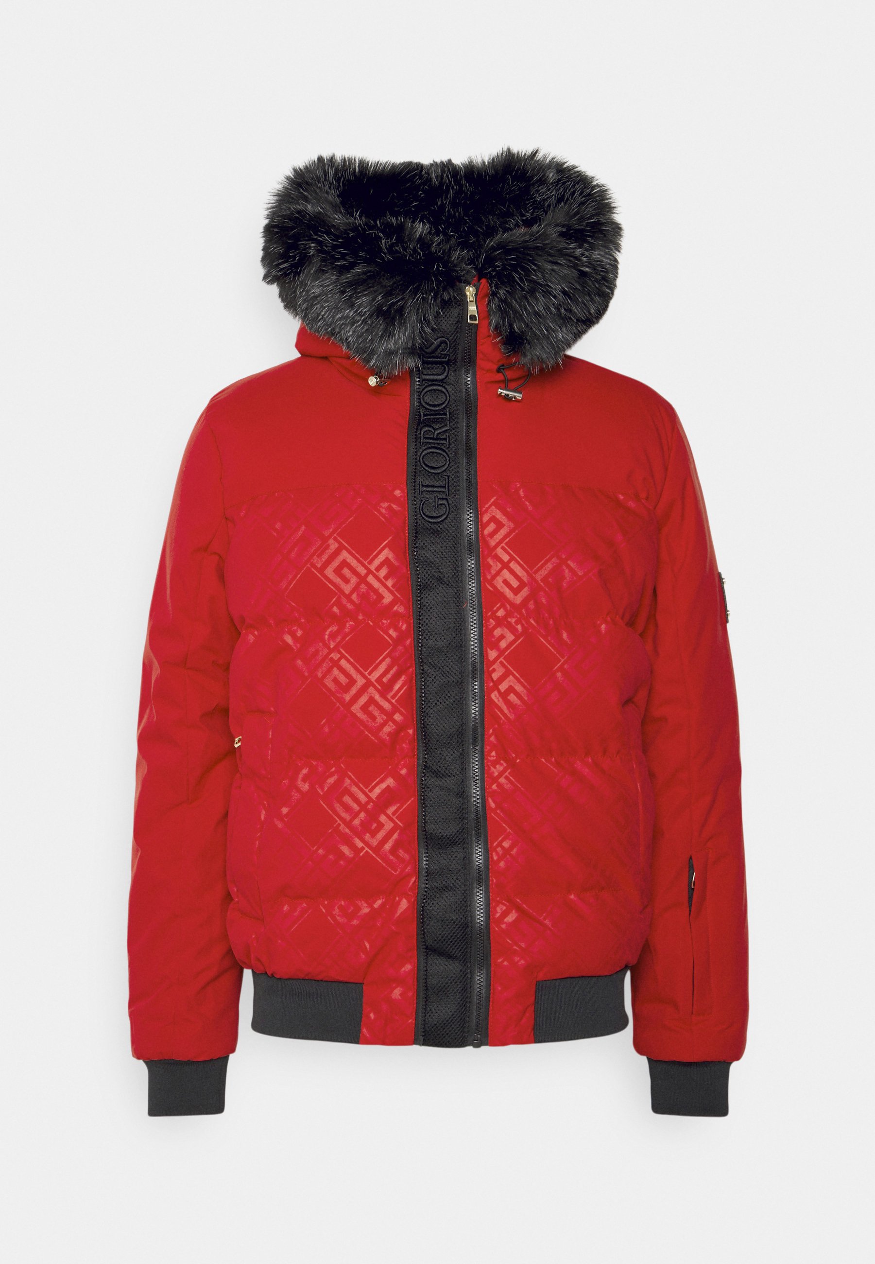 red bomber puffer jacket