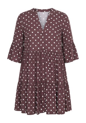 Studio Untold, KLEID, KURZE A-LINE, DOTS, 3/4-ÄRMEL - Hverdagskjole - brown