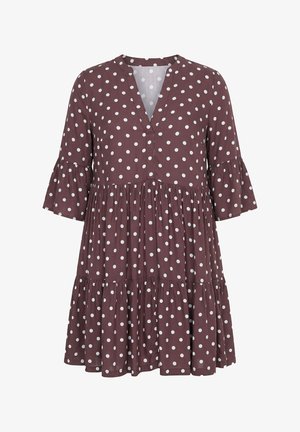 Studio Untold, KLEID, KURZE A-LINE, DOTS, 3/4-ÄRMEL - Hverdagskjole - brown
