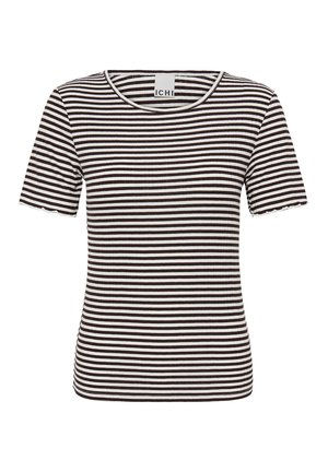 ICHI, IHCELLA SHORT SLEEVE - T-shirt imprimé - chocolate tort cloud dancer
