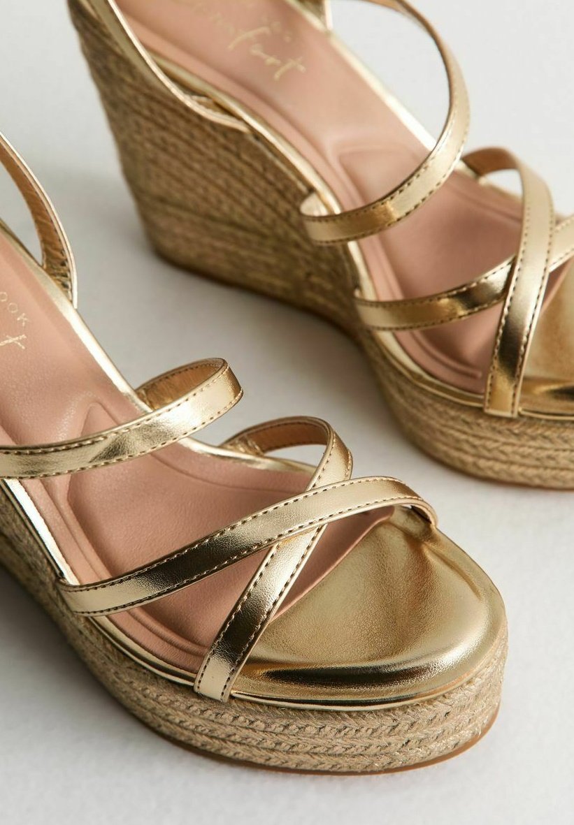 New Look STRAP WEDGE - Espadrilles - gold/gold-coloured - Zalando
