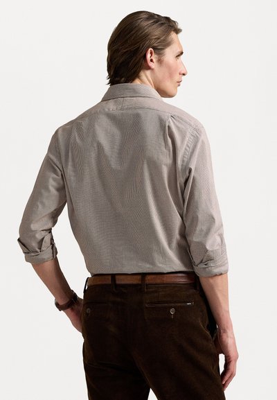 Polo Ralph Lauren CUSTOM FIT HOUNDSTOOTH TWILL SHIRT - Button down-skjorte - cream/brown