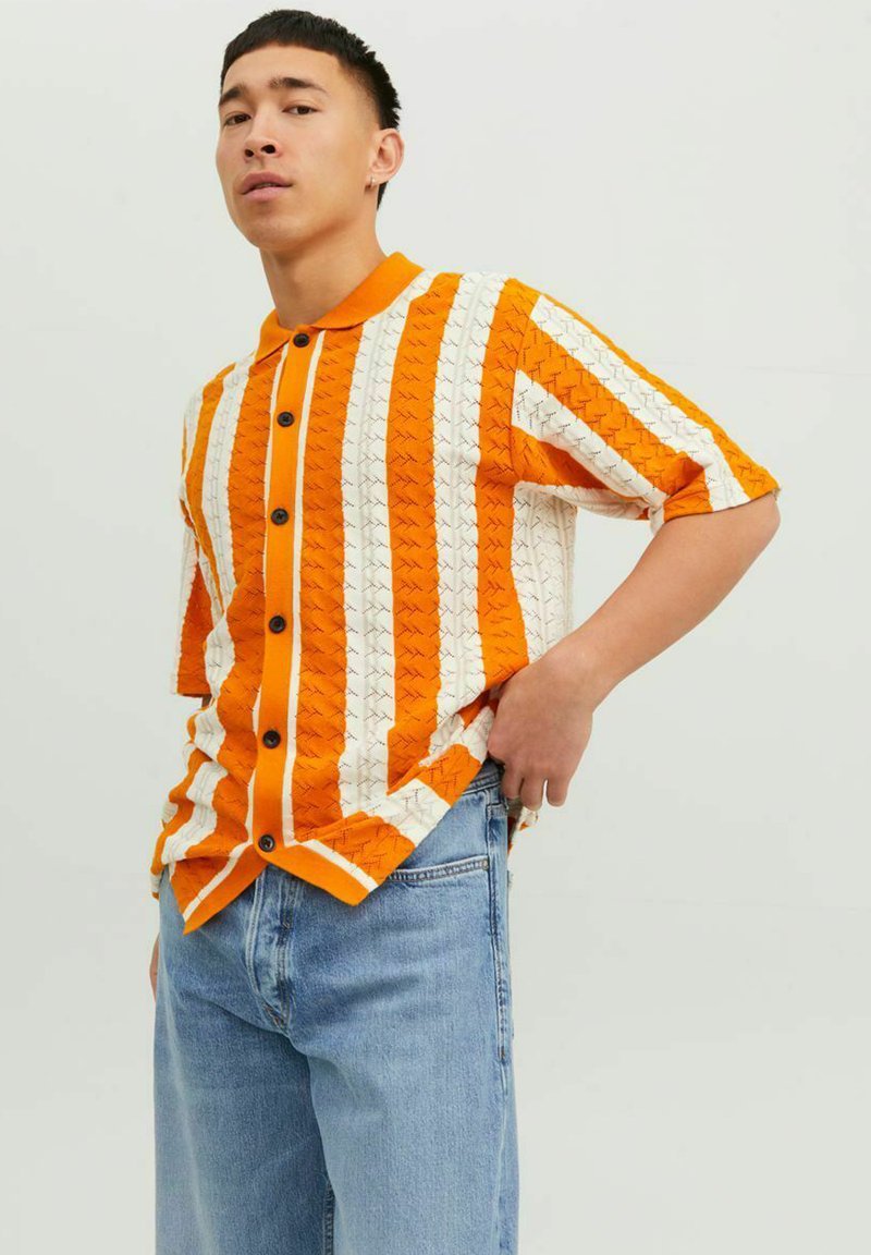 Jack & Jones KURZARM Chemise dark cheddar/orange ZALANDO.FR