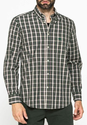 Carrera Jeans, Camicia - checked pattern in shades of green and pink, black and white