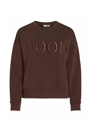 VILA, SWEATSHIRT FRONT PRINT - Sweatshirt - coffee bean