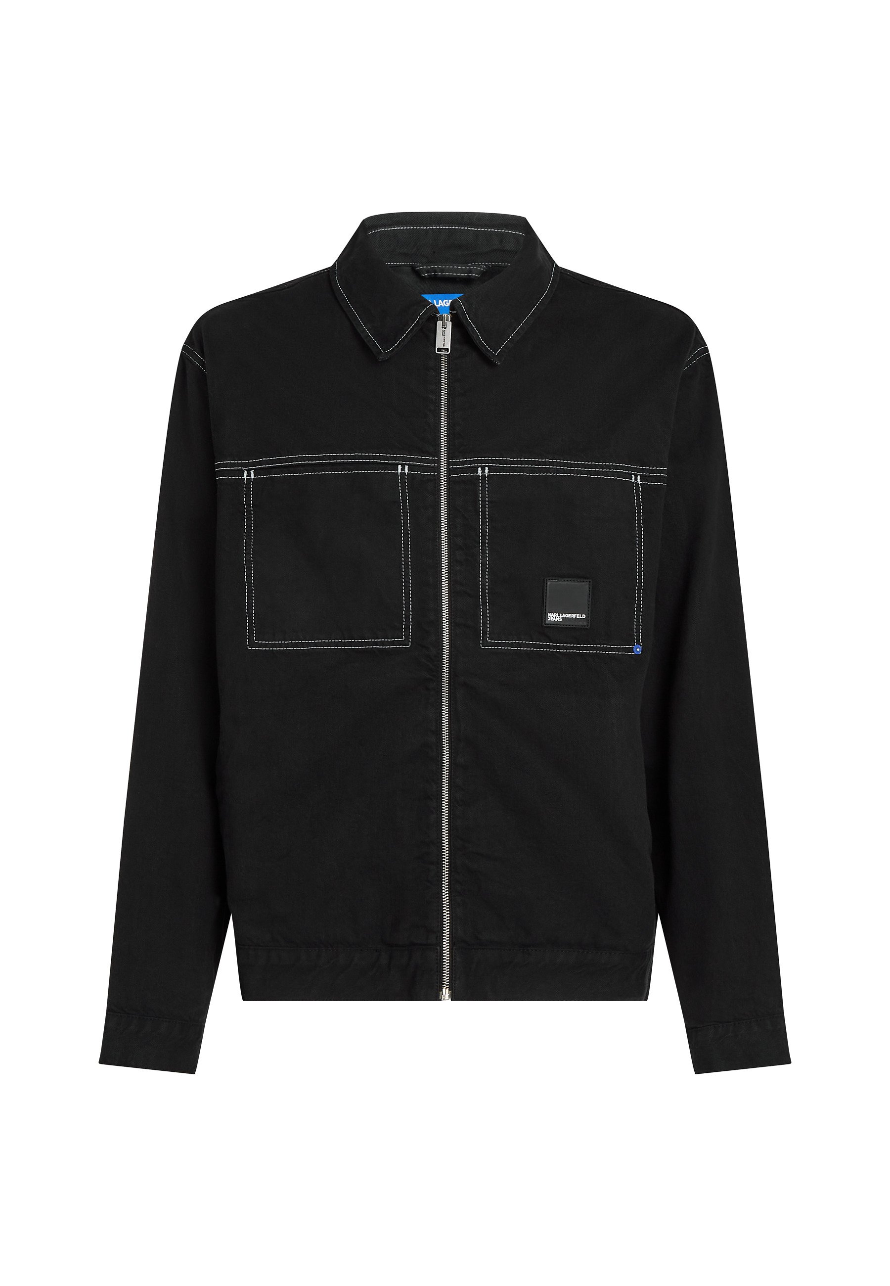 Karl Lagerfeld Jeans CONTRAST STITCH JACKET - Denim jacket - black