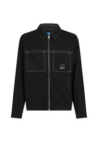 CONTRAST STITCH JACKET - Τζιν μπουφάν - black