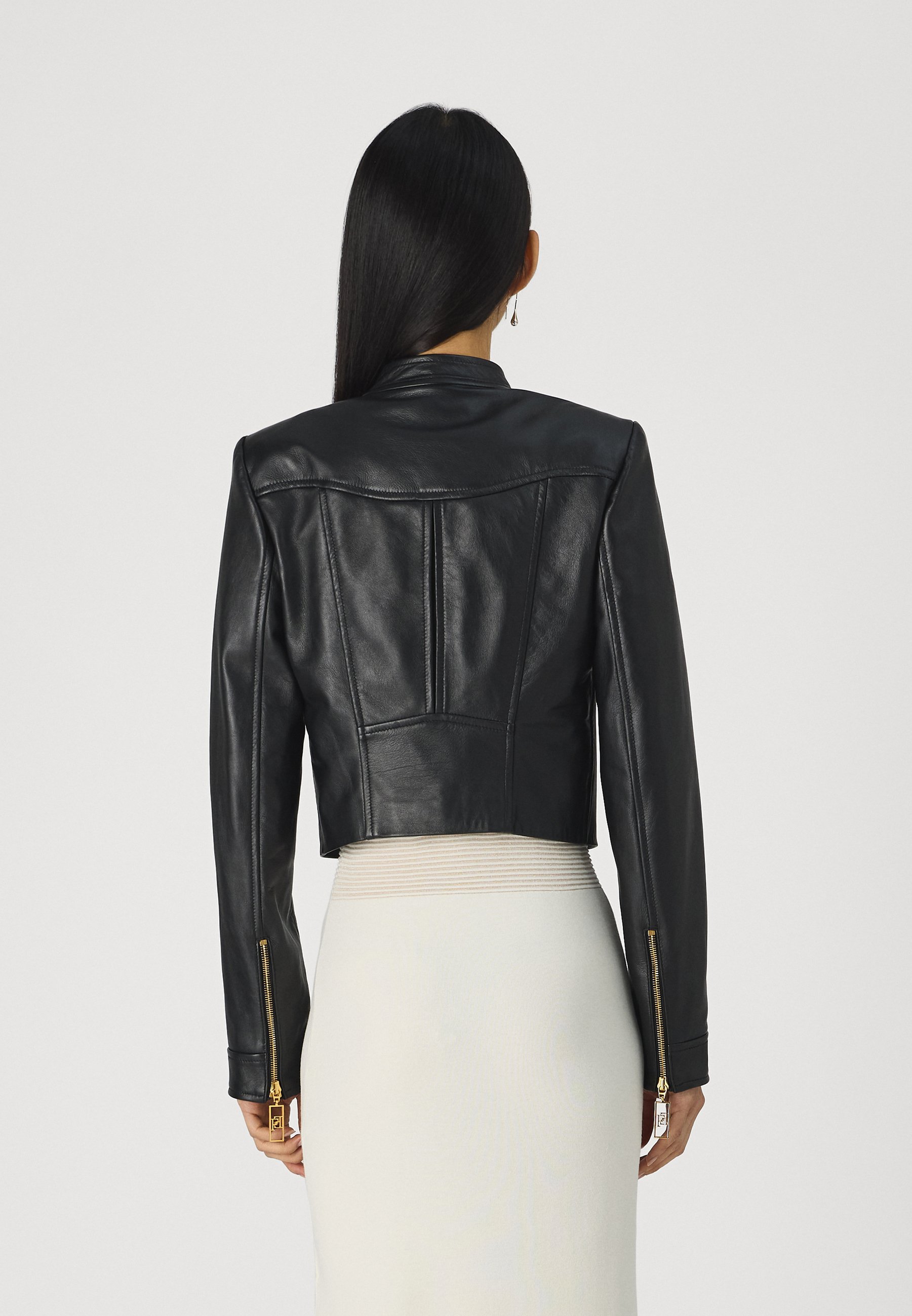 Elisabetta Franchi JACKET - Leather jacket - nero/black - Zalando