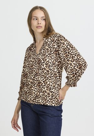 Blúzka - brown animal printed