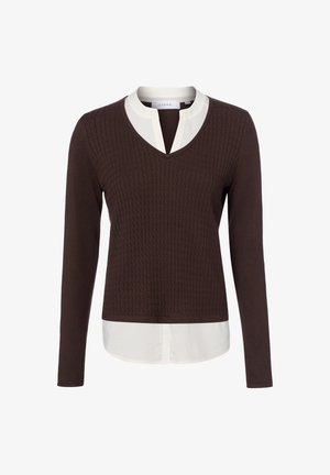 comma, COMMA STRICK-BLUSENSHIRT - Maglione - schlamm