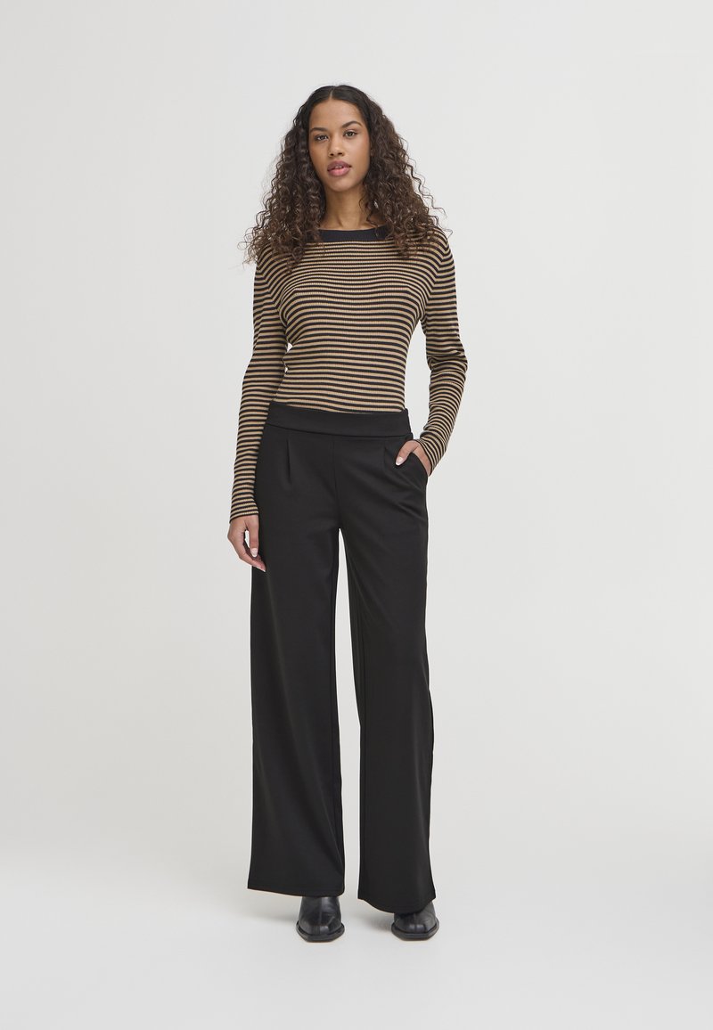 Pantalones De Trabajo Informales Para Mujer ICHI - Tela De Punto, Pierna Estrecha, Con Cremallera - Oficina Casual