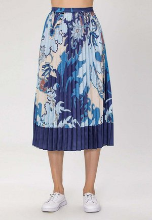 MIDI IMPRIMÉE - Jupe trapèze - bleu