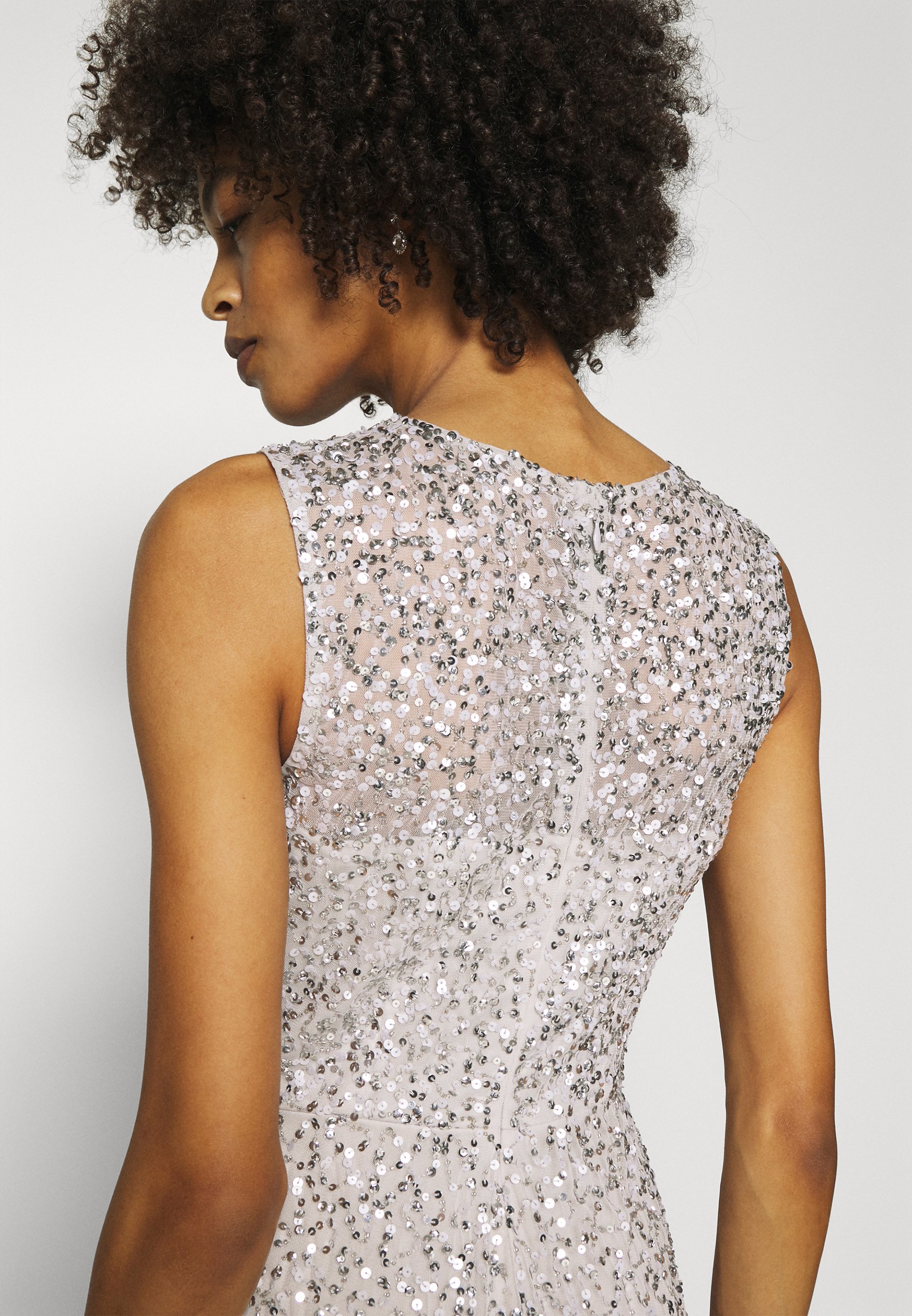 OVER EMBELLISHED MAXI DRESS WITH TRAIN 