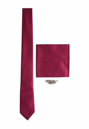 SET  - Pocket square - burgundy red