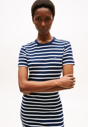 Tommy Hilfiger NEW CODY SLIM - Jersey dress - breton/dark night navy/ecu