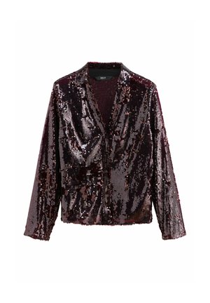 REGULAR FIT - SEQUIN LONG SLEEVE - Ing - burgundy red