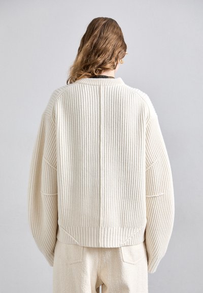 Helmut Lang APEX FULL ZIP - Chaqueta de punto - ivory