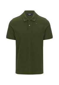 Polo shirt verde oliva realizzato in morbido cotone, con un design classico, due bottoni, maniche corte e un piccolo logo sul petto.