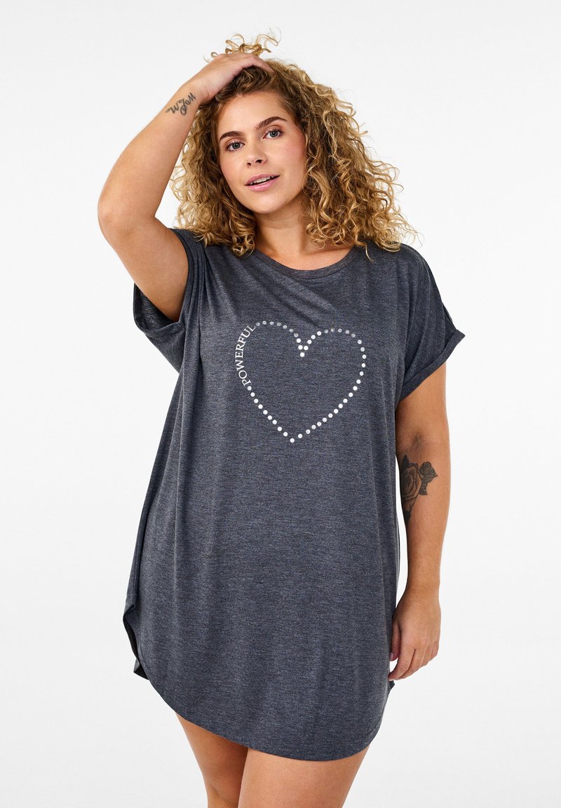 Zizzi Camicia da notte - black mel w powerful