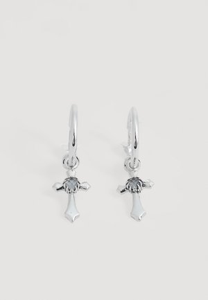 Stolen Girlfriends Club, GOTHIC SIDE CROSS ANCHOR EARRINGS UNISEX - Обеци - silver-coloured/clear quartz