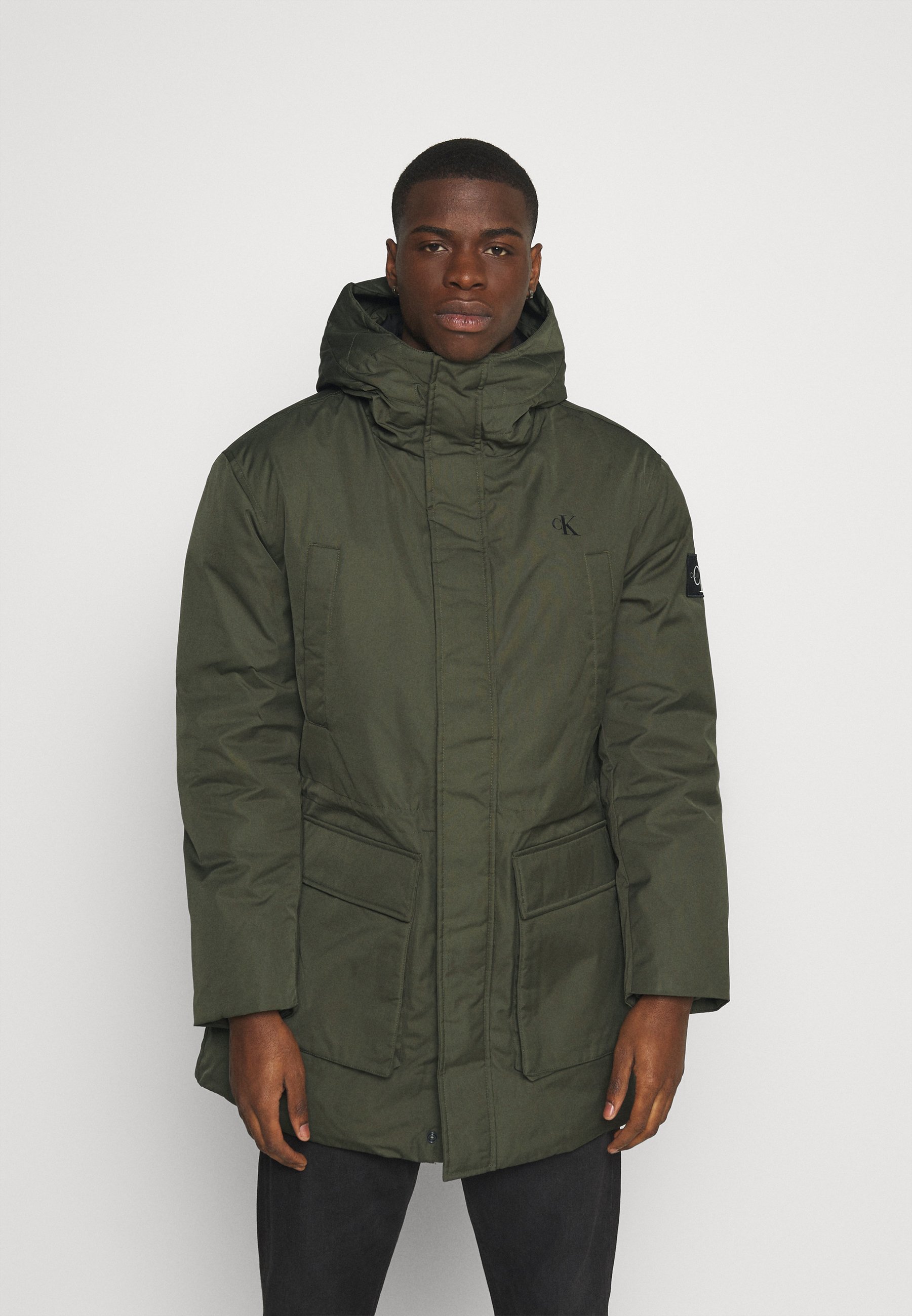 calvin klein jeans down long parka