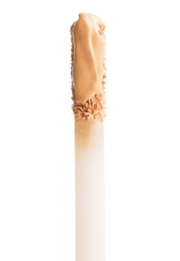 Bâtonnet de cache-cernes avec une pointe en crème beige texturée ; poignée cylindrique blanche ; finition lisse avec un léger éclat.