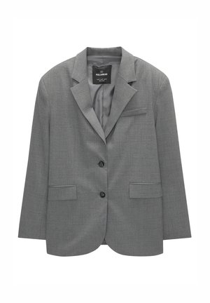 PULL&BEAR CHECK OVERSIZE  - Blazer - dark grey