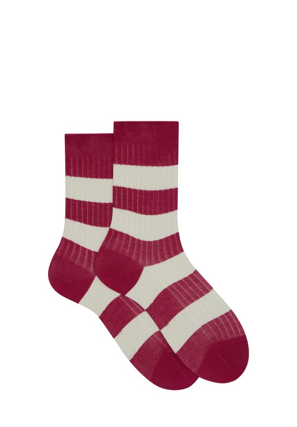 SHORT WITH TWO-TONE STRIPES - Socken - fucsia