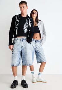 Jaded London LAZY WILLY JORT UNISEX - Džinsiniai šortai - light blue