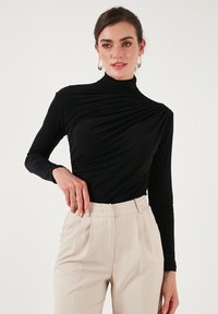 LELA SLIM FIT - Top s dlhým rukávom - black