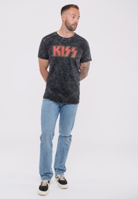 Paradiso Clothing KISS CLASSIC BAND LOGO SNOW WASH - Print T-shirt - black