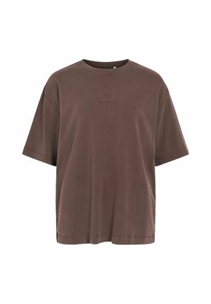 Rouge Edit, OVERSIZED T-SHIRT ROUND NECK - T-shirt basique - seal brown