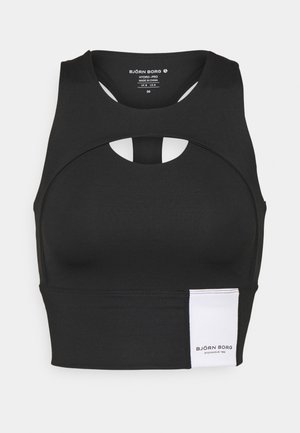 OVERLAP CROP - Top - black beauty
