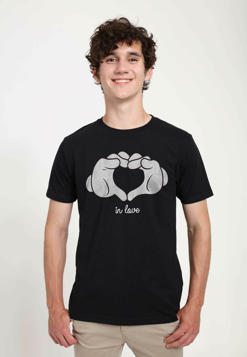 Disney MICKEY CLASSIC GLOVE HEART UNISEX - Triko s potiskem - black
