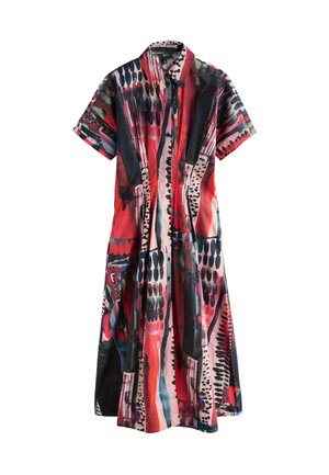 TALL FIT - SHORT SLEEVE CINCHED WAIST MIDI  - Blusenkleid - red abstract print