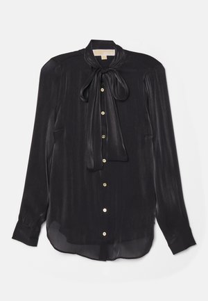 IRIDESCENT BOW - Button-down blouse - black