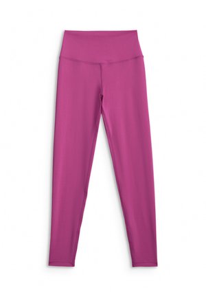 4F, 4F LEGGINSY TRENINGOWE SZYBKOSCHNĄCE DAMSKIE - CZERWONE S - Leggings - pink